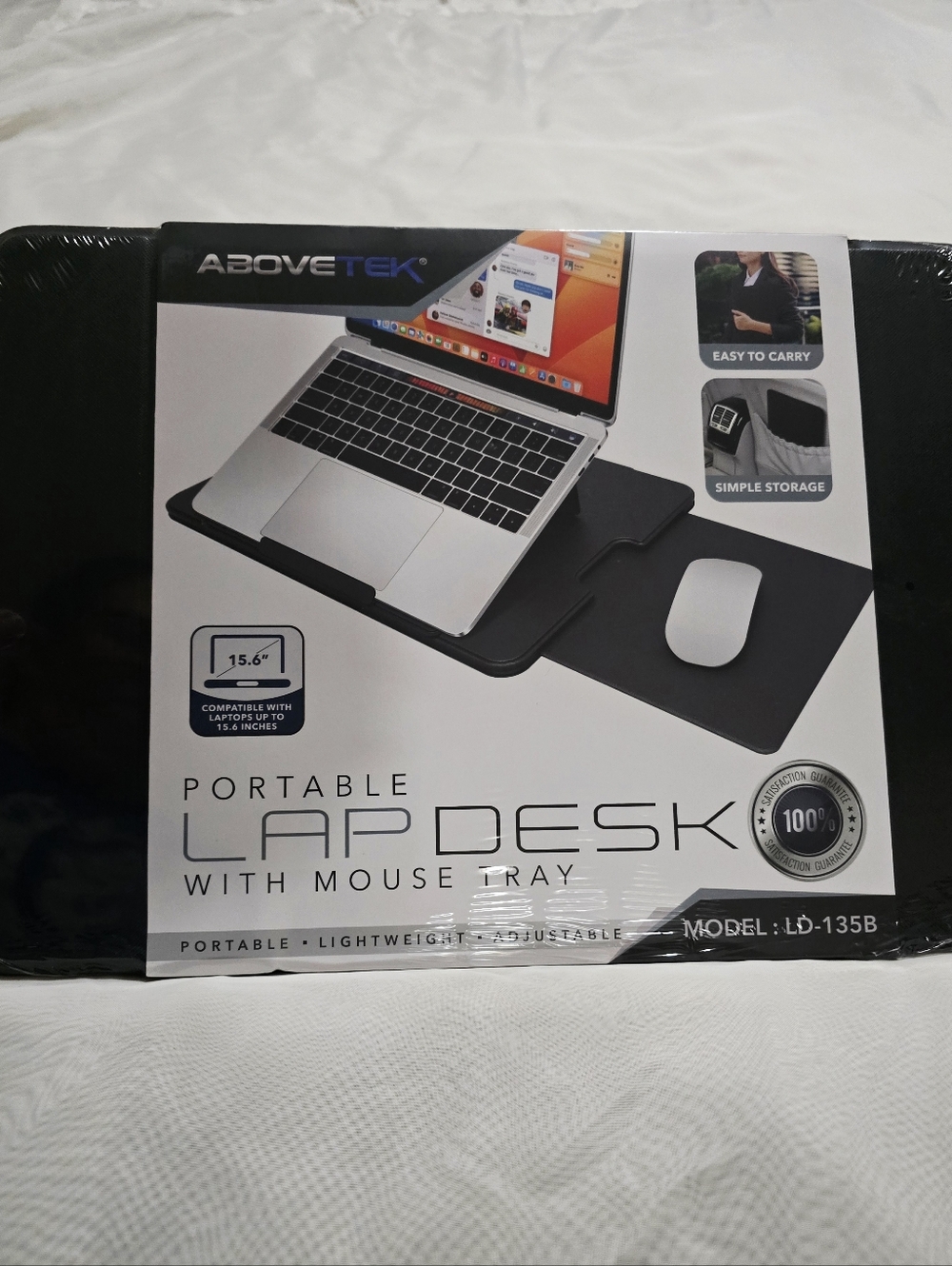 Portable Laptop Lap Desk Black 3 Angle with Mouse Tray